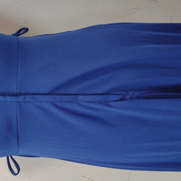 Vintage 60s/70s Blue Empire Waist Maxi Short Sleeve Dress Women's Medium - Picture 6 of 12